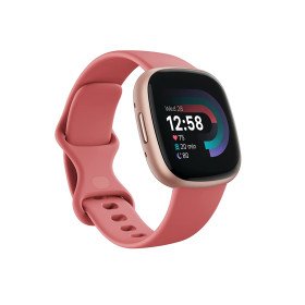 Fitbit Versa 4 Smartwatch with Activity Tracker (40.1mm Always-on Display, Water Resistant, Pink Sand/Copper Rose Aluminium)